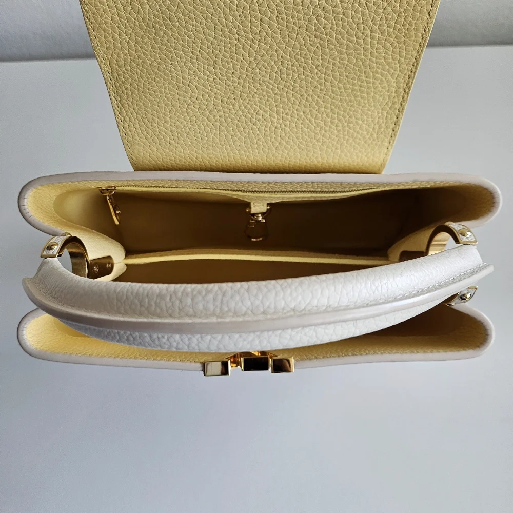 Louis Vuitton Beige & Yellow Capucines PM Two-way Bag - Microchipped